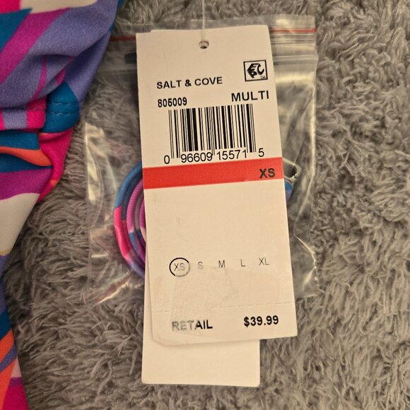 Salt + Cove Juniors Tropical Breeze Knot Multi One Piece Swimsuit XS NWT - Picture 6 of 10